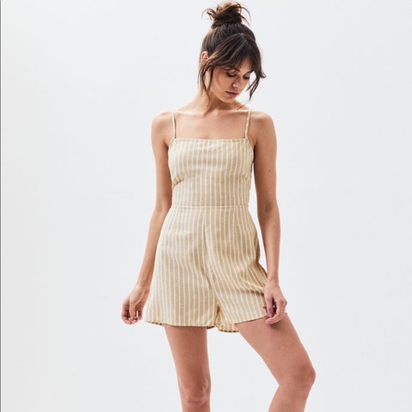 yellow and white romper